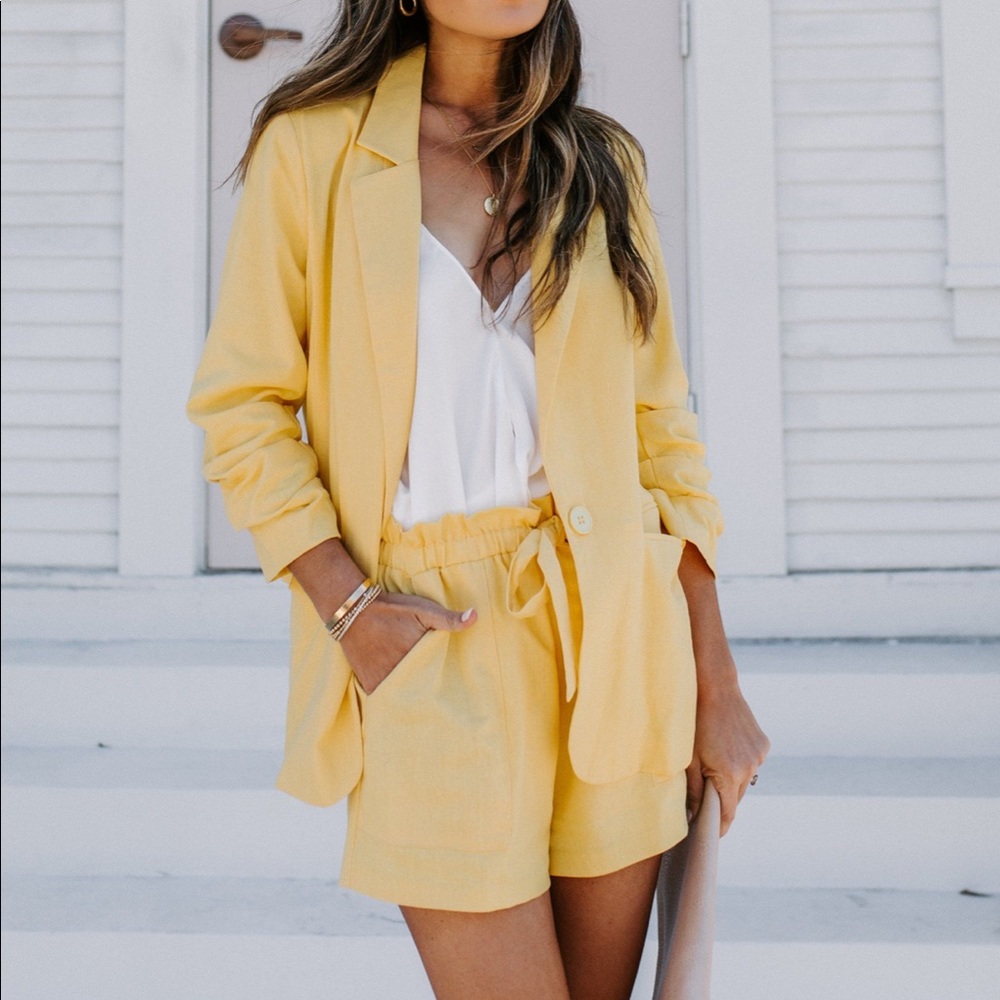 Lush Linen Blazer/Short Set